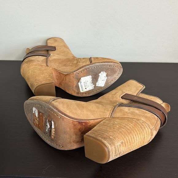 Rag and Bone Harrow Nubuck Suede Ankle Boot Camel Chunky Heel Booties Sz 36 or 6 - Picture 9 of 16